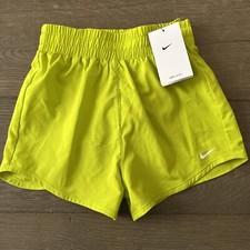 Girl  s Nike Dri-Fit High-Waisted Woven Training Shorts Neon Lime Size S/P