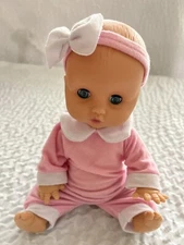 Dolgen Fully Poseable 10" Baby Doll w/ Blue Eyes Wearing ORIGINAL Clothes*