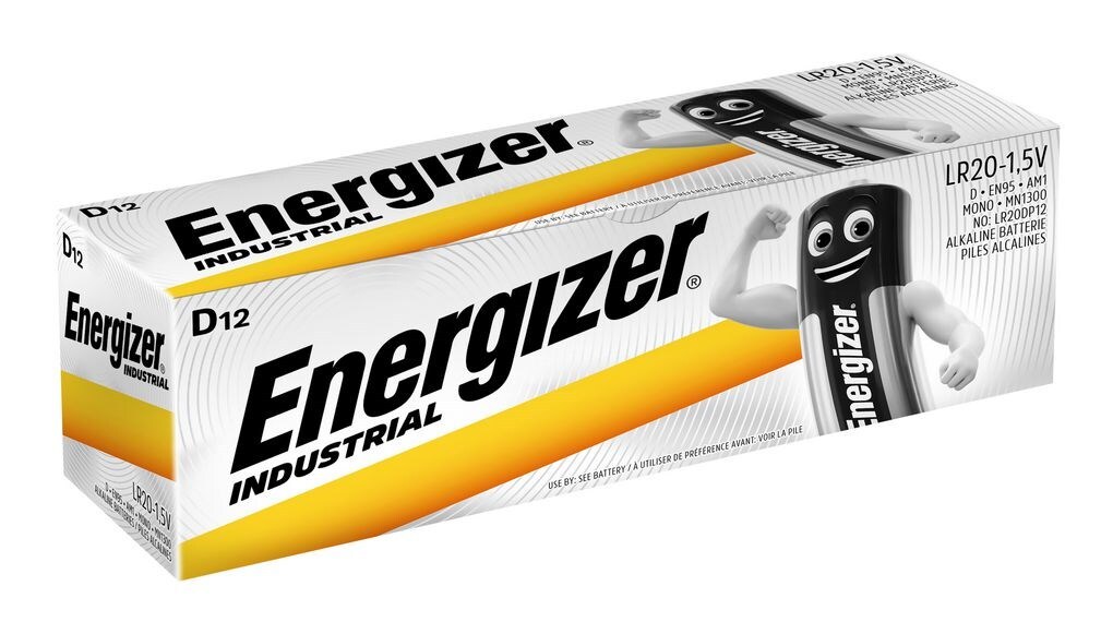 7638900361087 АККУМУЛЯТОР ENERGIZER INDUSTRIAL PRO D LR20 1,5 В 12 STK ENERGIZER