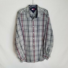 Vintage Tommy Hilfiger Mens Plaid Button Front Long Sleeve Shirt Size XL SD112