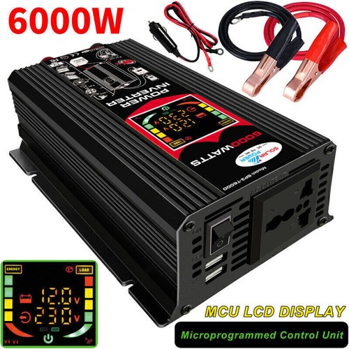 6000W Auto-Wechselrichter DC 12V auf AC 110V/220V Modifizierter Sinus-Wandler DE