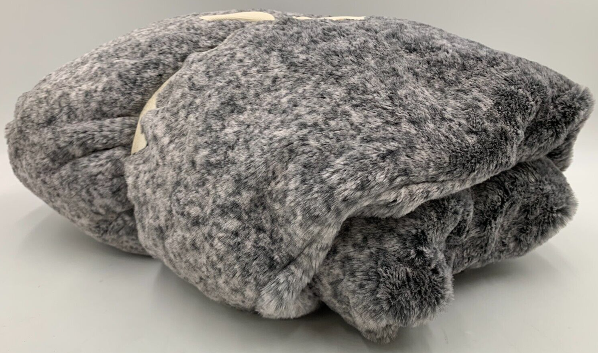 Pottery Barn Teen Speckled Coat Faux Fur Beanbag Cover Gray 41