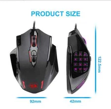 USB wired 12400 DPI 18 programmable buttons RGB backlight Optical Gaming Mouse