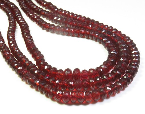 Top Grade Mozambique Garnet Gems Faceted Rondelle Beads 5-7mm 9"Strand GV-4239 - Picture 11 of 11