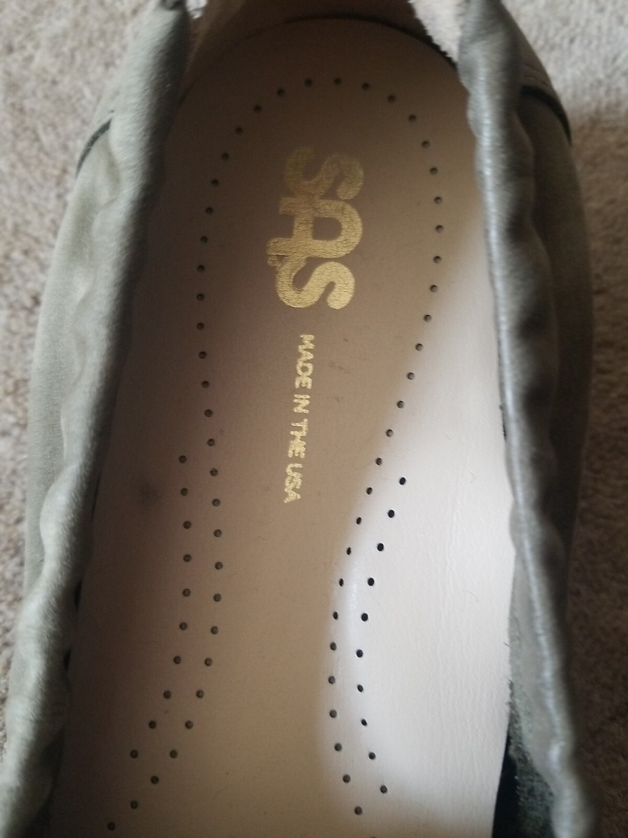 SAS Hope Shoes Size 9 Wide sagey Green Tundra Slip on  SAS Hope Slip-On Loafer Green Tundra Size 9 Medium Leather Moccasin Shoe sas EUC main image 0