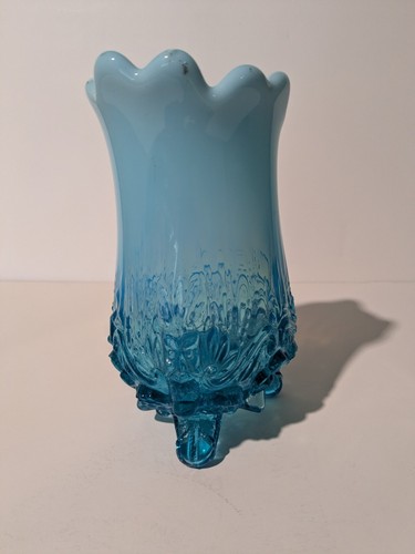 Vintage Piasa blau opalisierend Glas Vogel 3 Fuß 7" Vase - Bild 5 von 15