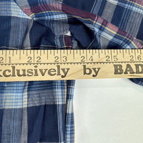 Vtg Big Mac Shirt Mens L Blue Plaid Long Sleeve Button Up JC Penny 70s 80s Retro - Picture 6 of 8