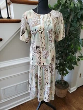 Vintage Jessica Scott  Multicolor Polyester & Rayon Long Sleeve Two Piece Suits 