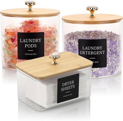 Laundry Pods Detergent Container, Laundry Containers for Laundry Room Organizer,