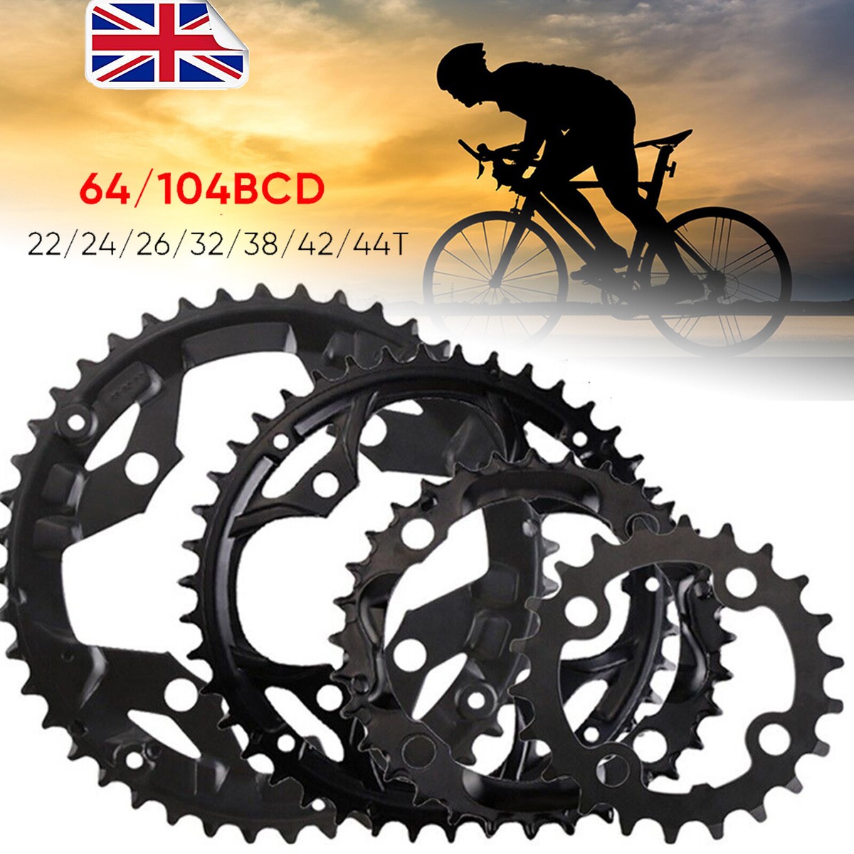 Bicycle Chainring 22-44T 64/104BCD Cycling Teeth Chain Ring