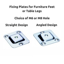 M6/M8 Fixing Mounting Plates Brackets Straight / Level / Angled Feet Table Legs 