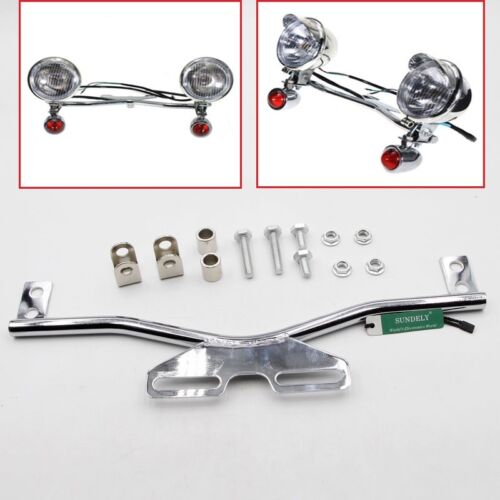 Chrome Motorcycle Driving Lamp Spot Light Bar For Honda Kawasaki Suzuki Yamaha - Picture 1 of 8