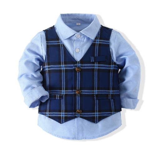 Kids Boy Gentleman Clothing Set Shirt+Waistcoat+Pants Outfits Party Outfits - Picture 3 of 32