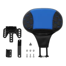 Black+Blue Rider Driver Backrest Pad Fit For Harley Touring Road King 2009-2023