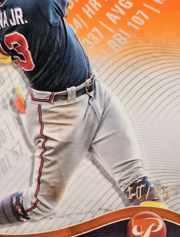RONALD ACUNA JR 2024 Topps Pristine Pristine Productions Orange SN# 10/25 Braves - Image 2 of 3