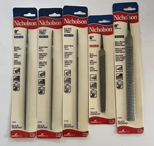5 Pc. Lot of Nicholson Cooper Tools Black Diamond USA Made Files, Wood Rasp NOS