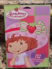 Strawberry Shortcake 32 Valentines And Stickers In Package 1990's Vintage NEW