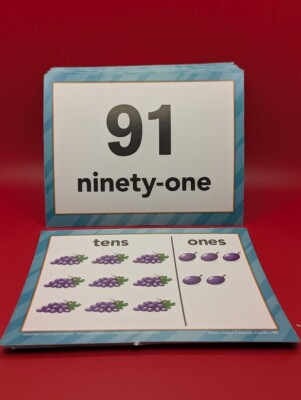 Abeka Place Value Concept Cards - 100 Double-sided Flashcards 