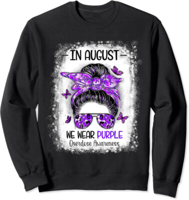 International Overdose Awareness Day August 31st Bun Unisex Crewneck Sweatshirt