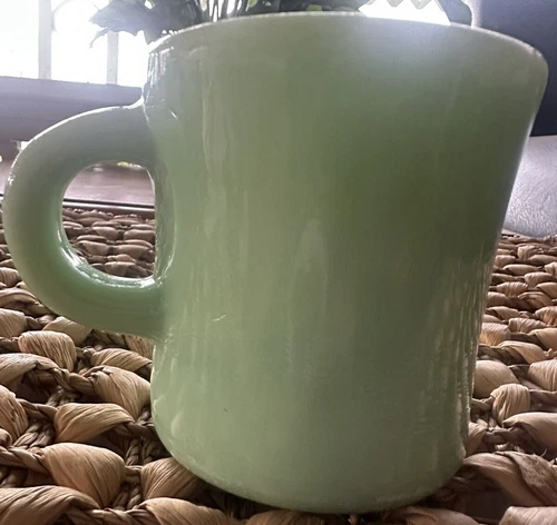 Vintage Jadeite Restaurant Ware C Handle Mug Cup