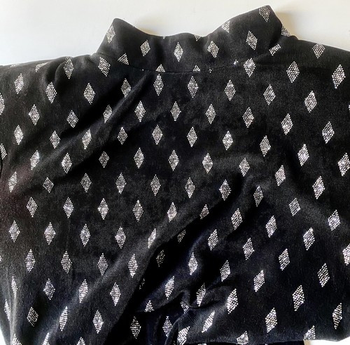 Vintage 1990s Cache Maxi Dress 8 Slinky Open Back Black Silver Glitter Diamonds - Picture 10 of 11