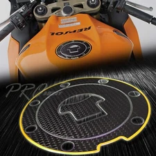 Gas Tank Fuel Cap Cover Guard Pad for 03+CB/CBR1000RR/CBR600RR Chrome Gold+Black