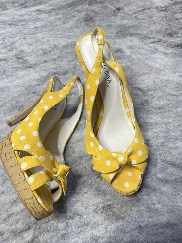 yellow polka dot heels