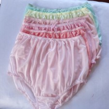 6 Plus Underwear Granny Panties Woman Light Silky Nylon Soft High Waist 42"-50"