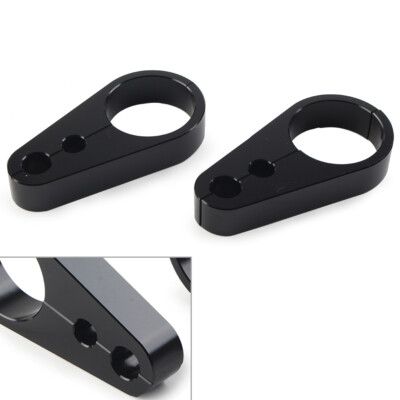 1.25'' Brake Clutch Cable Wire Clamp Clip Fit Harley 1-1/4'' Handlebar Black 2PCS