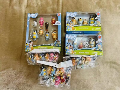 Bluey Family Bingo Dog Dad Mom Action Figures Set