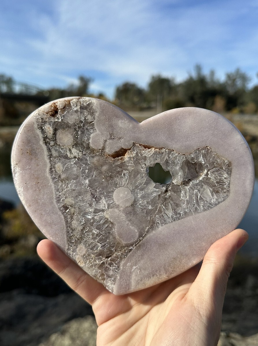 AAA+ Pink Amethyst Druzy Heart | eBay