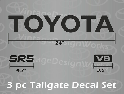 TOYOTA TAILGATE LOGOS DECALS 89-99 SR5 V6 Tacoma pickup truck | eBay