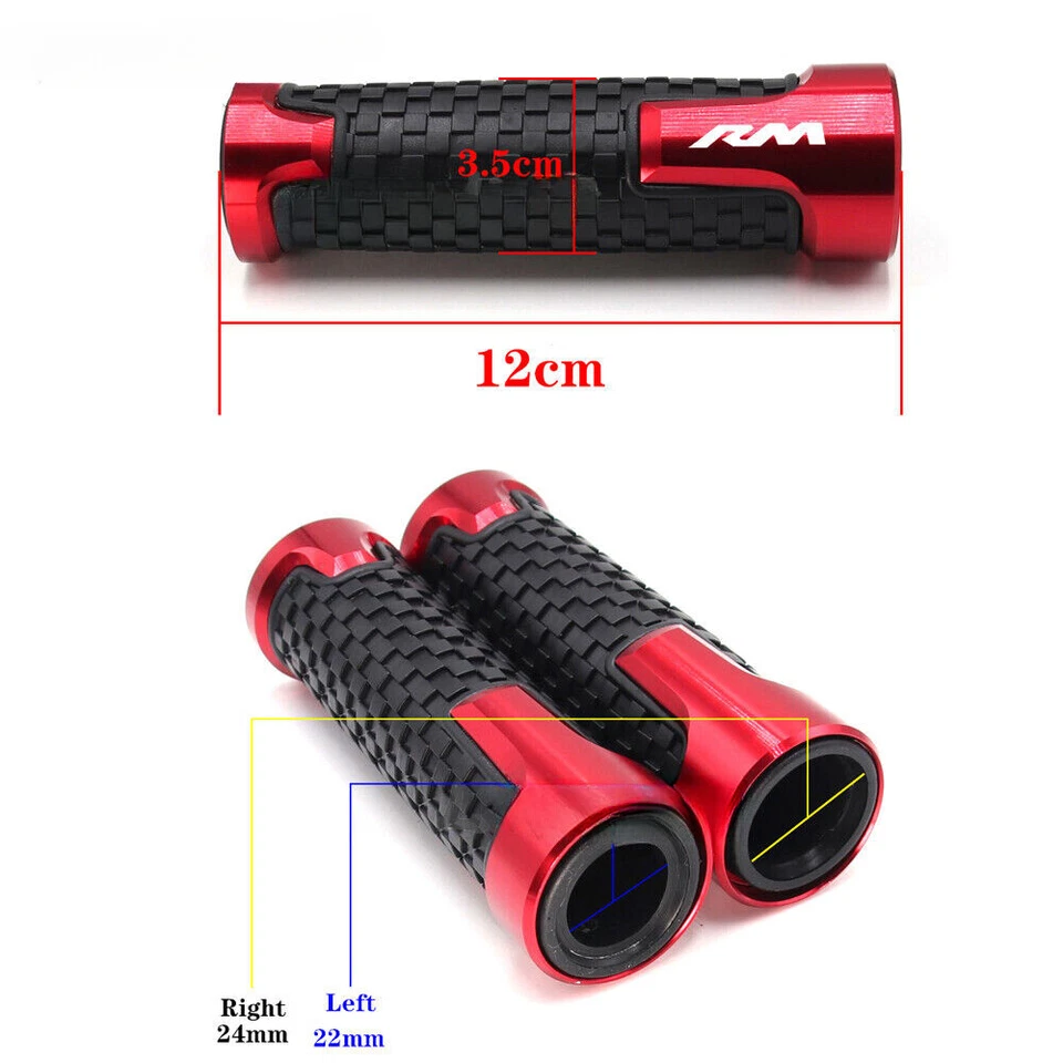 Red Grip Handlebar Balanced Plug slider Bar End Weights Cap Cover For SUZUKI RM — 第 3/4 张图片