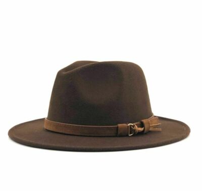 Fedora Hut Klassische Gangstermütze mit breiter Krempe Herren Damen Vintage
