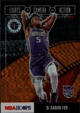 2019-20 Hoops Premium Lights Camera Action Orange De'Aaron Fox Sacramento Kings