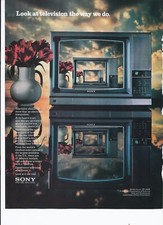 1980 Sony TV Print Ad Vintage Electronics KV-1945R 8.5" x 11"