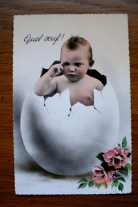 Cpa Carte Postale Ancienne Couleur A Noyer Enfant Bebe Sortant De L Oeuf Ebay