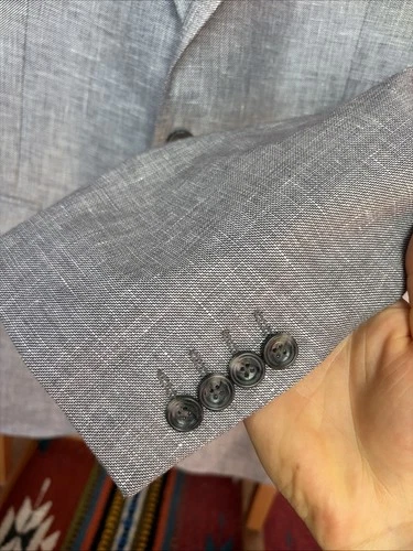 Charles Tyrwhitt (42R) Linen & Cotton Summer Jacket Sport Coat Blazer Slim Fit image 3