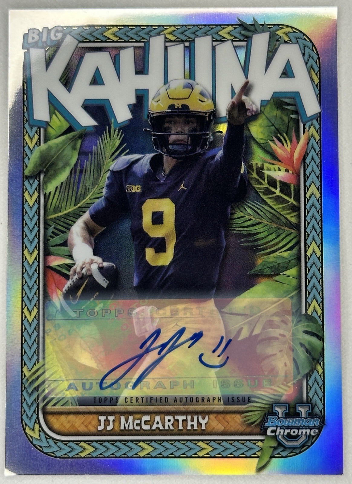 2023 Bowman Chrome University JJ McCarthy Big Kahuna Auto Autograph #/150 RC