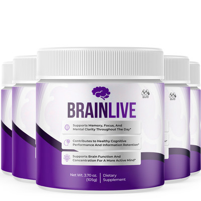 (5 Pack) BrainLive Powder Advanced Brain Supplement Brain Live 150 Servings