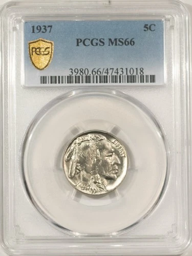 1937 BUFFALO NICKEL - PCGS MS-66, BLAZING LUSTER!