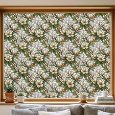 Window Privacy Film Stained Glass, 6 Pcs Vintage Static Cling Decorative Window