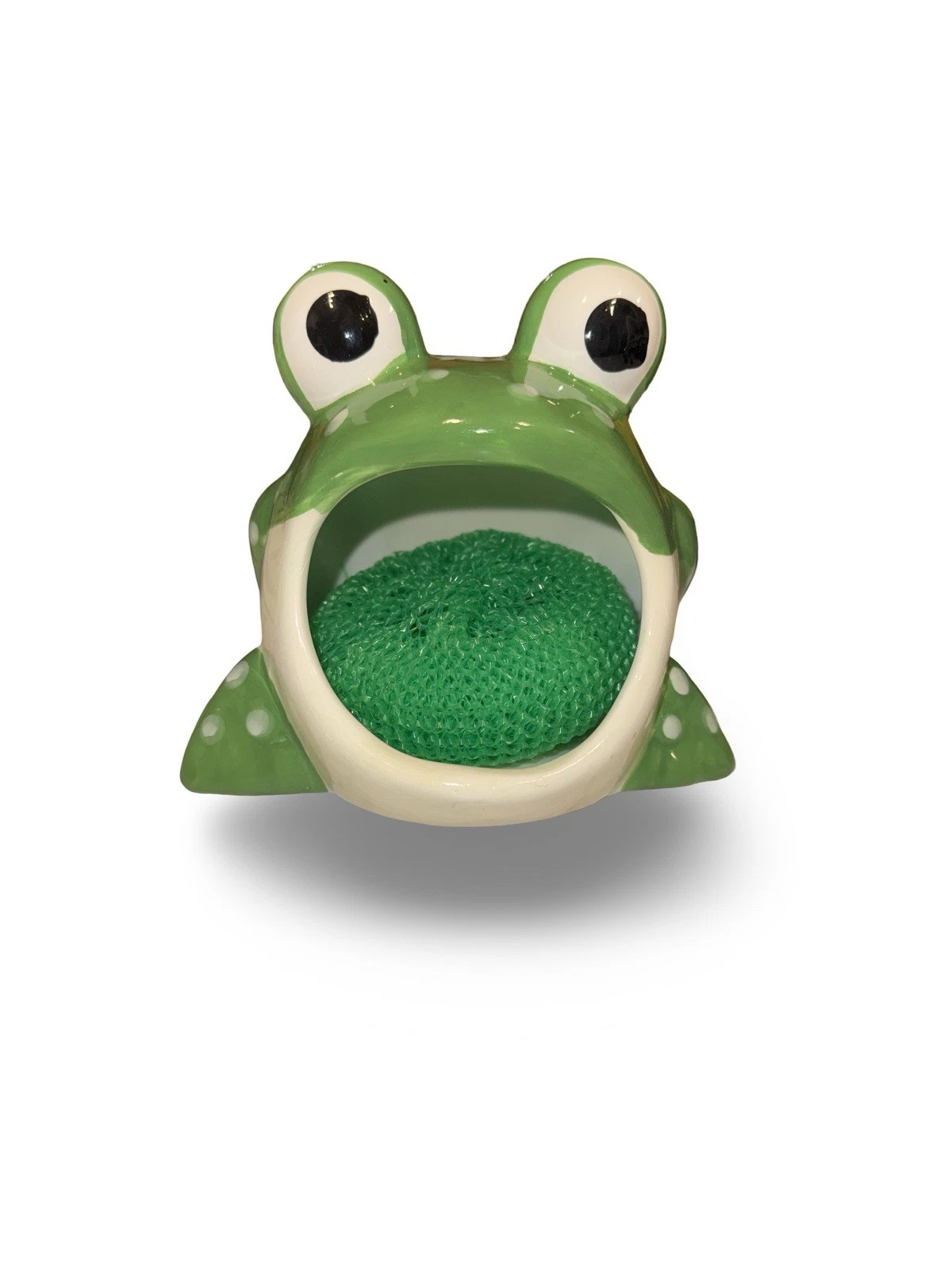 Boston Warehouse Trading Ceramic Frog Scrubby Sponge Holder 2001 kitchen