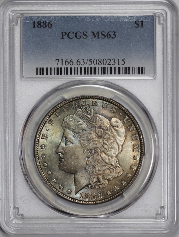1886 Morgan Silver $1 Dollar PCGS MS 63