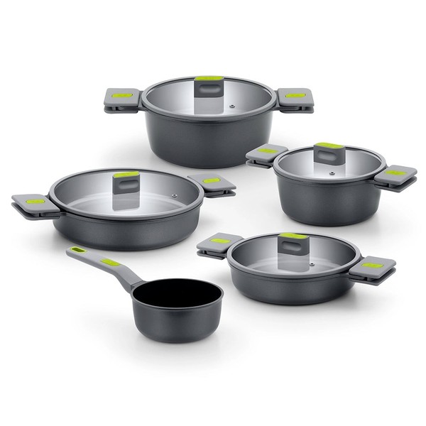 Bra Life | 9-Teiliges Kochgeschirr-Set, Aluminiumguss, Mit Antihaftbeschichtung-image