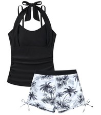 Girls Tankini Swimsuit 2 Piece Halterneck Bathing Suit Size 7-16