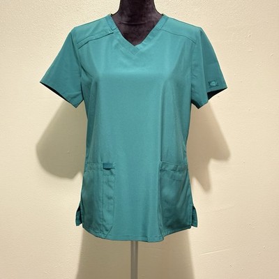 Dickies EDS Essentials V-Neck Nursing Scrub Top Medical DK615 Medium HNPS Green