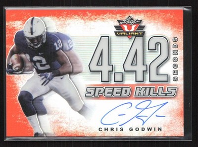 2017 Leaf Valiant Speed Kills Autograph Orange #SK-CG1 Chris Godwin AU