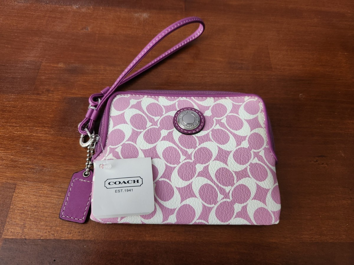 Buy COACH CEF72 Corner Zip Wristlet Signature Canvas with Charm