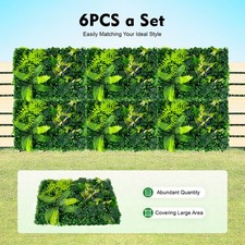 6PCS Artificial Plant Wall Fence Panel Decor Greenery Hedge Grass 60 40cm